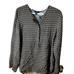 Jules & Leopold Diamond Quarter Button Blouse Large